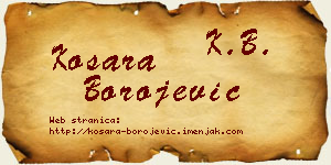 Kosara Borojević vizit kartica